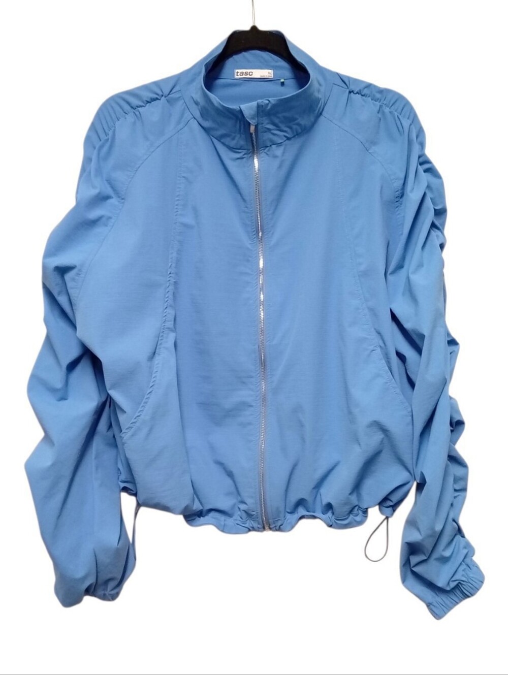 tasc Performance Jet Set Ruched Windbreaker Jacket Women XL Blue TW999 $118